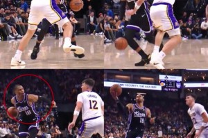 侮辱性极强！威少变向一步过掉拉拉维亚，还调戏看他一眼😂